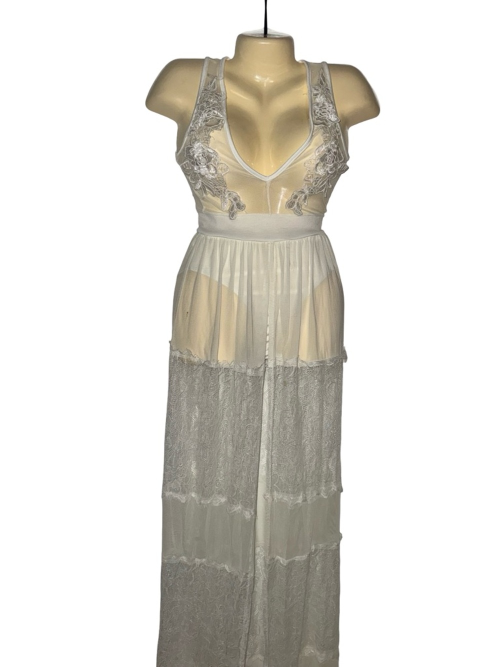Fashion Nova Sheer Lace Maxi Coverup